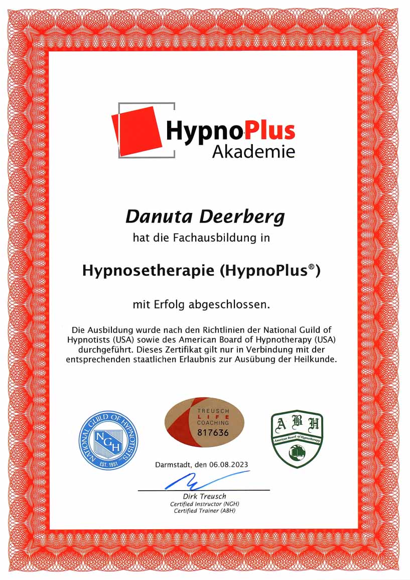 Zertifikat Hypnose Therapie